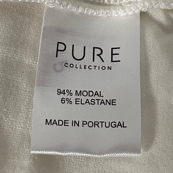 Pure Collection Soft Jersey Wrap Long Sleeve Modal Top White Size 4 - Picture 6 of 9